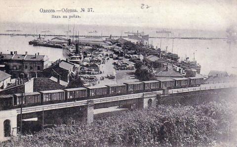 Fotografi av havnen i Odessa
