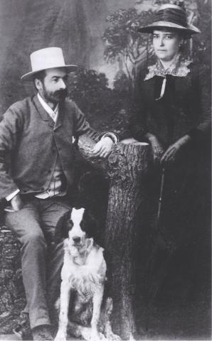 Amalie Müller og broren Johan Ludvig Alver, Kongsberg mai 1889