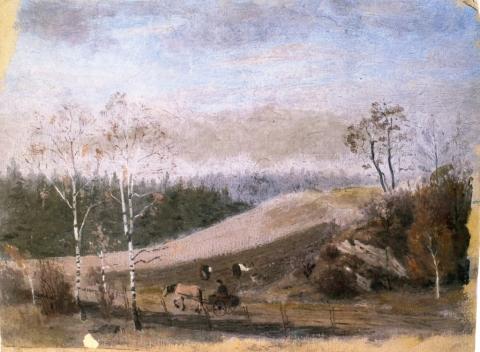 Edvard Munch: Høstarbeid på jordene (1880)