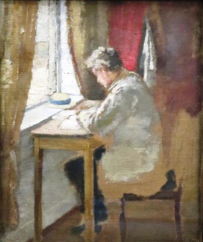 Edvard Munch Andreas leser ved vinduet (1883)