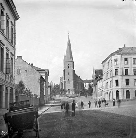 Fotografi av St Olav kirke i Kristiania