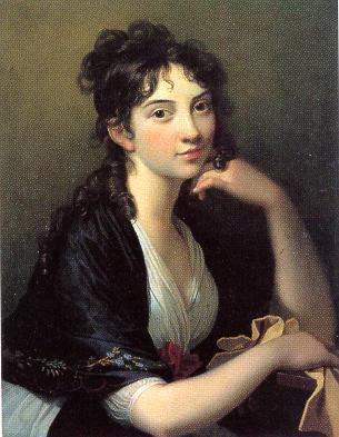 Portrett av Tomasine Gyllembourg, malt av Jens Juel ca 1790