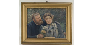 Portrett av Frits Thaulow og hans andre kone Alexandra, født Lasson. Ukjent maler