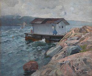Maleriet Ved Ramme av Frits Thaulow (1890)