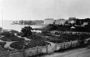 Strandgatehagene på Hamar ca 1880