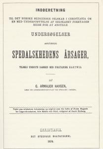 Gerhard Armauer Hansens avhandling om lepra, 1874