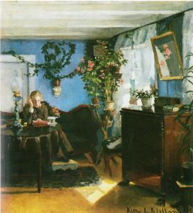 Kitty Kielland: Blått interiør, 1883