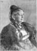 Portrett av Maren Sars tegnet av Erik Werenskiold i 1901